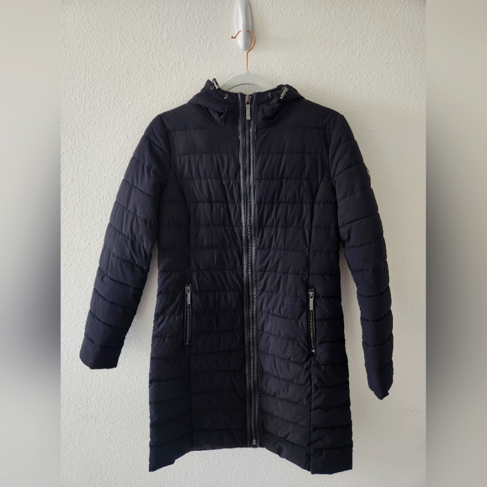 MICHAEL‎ KORS Black Packable Hooded Down Jacket coat, Size Small
